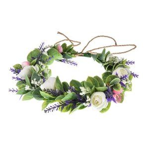 Floral Fall Artificial BabyBreath Flower Halo WeddingCrown Pink Bridal Headpiece